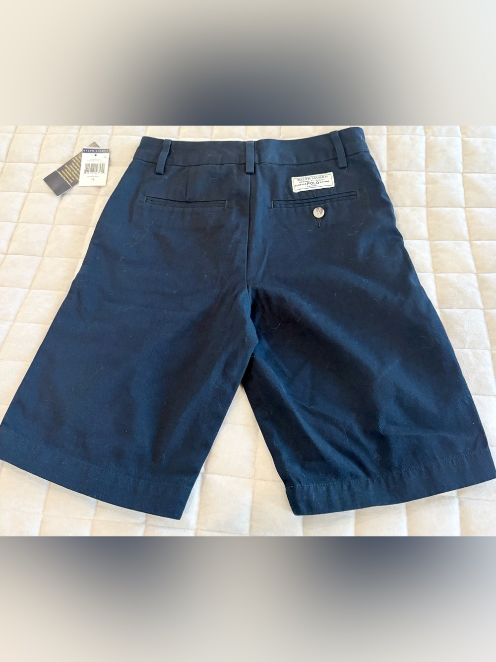 NWT Polo Ralph Lauren Boys Classic Chino Shorts Size 12 Aviator Navy Blue